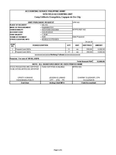10th Field Accounting Unit, Accounting Service Philippine Army .